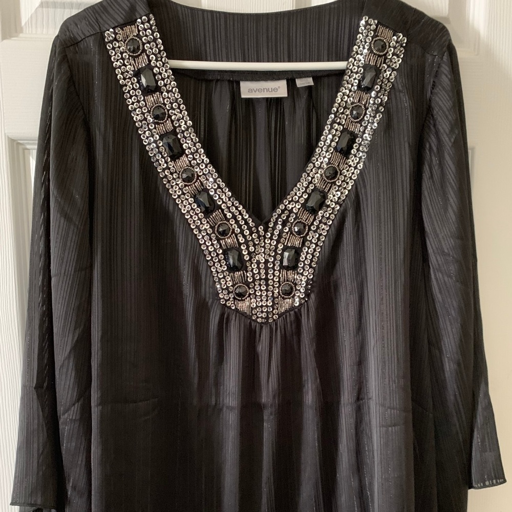 Dressy Black and Silver blouse